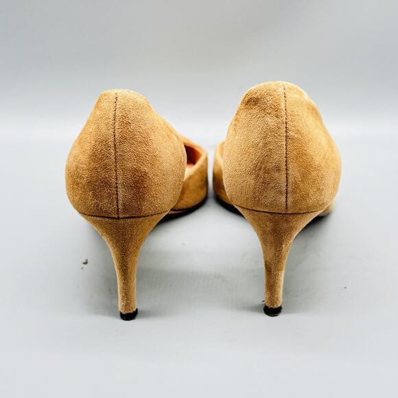 J Crew Shoes Womens 6.5 Brown Suede D'Orsay Pumps Pointed Toe Stiletto Heel - Picture 7 of 11